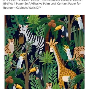 Jungle Safari Animal Wallpaper with Green and Brown Tones